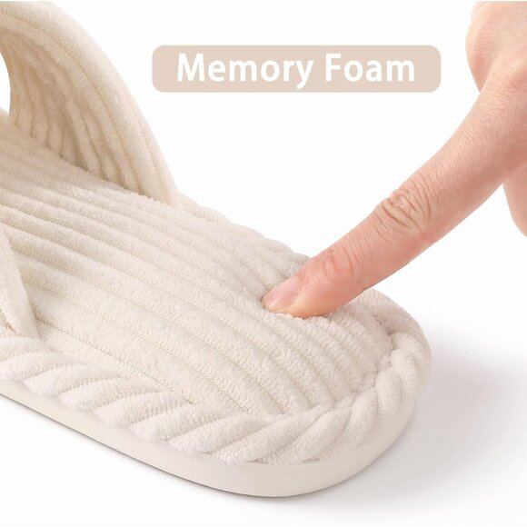 Versatile Womens Open Toe Memory Foam Slippers - Ideal for Indoors and Outdoors - Picture 4 of 7